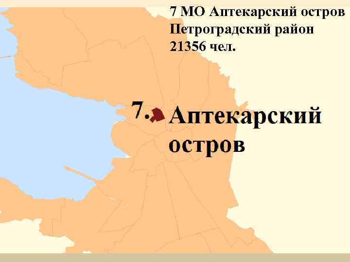 7 МО Аптекарский остров Петроградский район 21356 чел. 