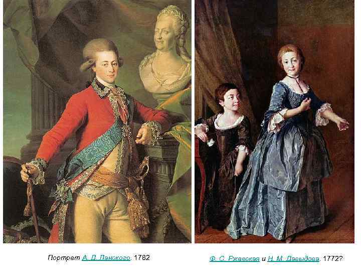 Портрет А. Д. Ланского. 1782 Ф. С. Ржевская и Н. М. Давыдова. 1772? 