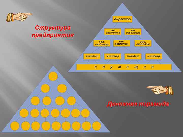Структура предприятия Денежная пирамида 