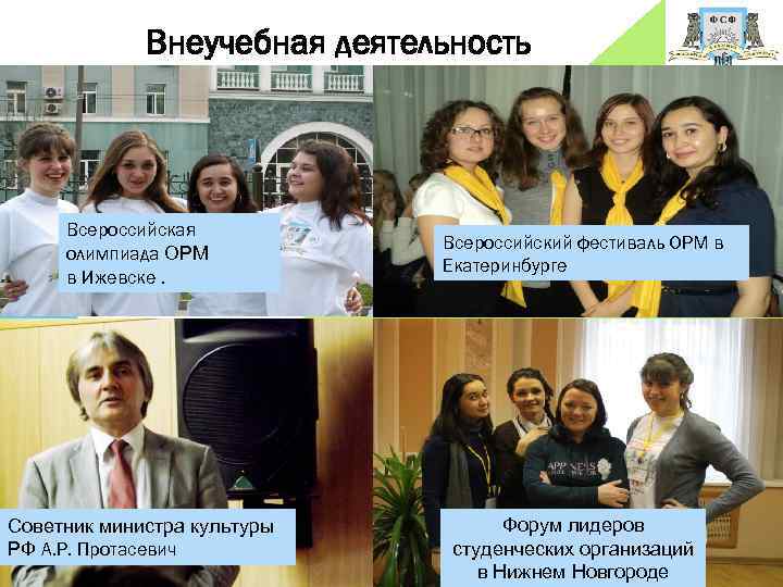 Внеучебная деятельность Всероссийская олимпиада ОРМ в Ижевске. Советник министра культуры РФ А. Р. Протасевич