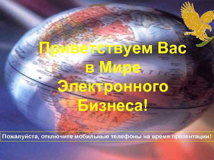 Приветствуем Вас в Мире Электронного Бизнеса! Пожалуйста, отключите мобильные телефоны на время презентации! 