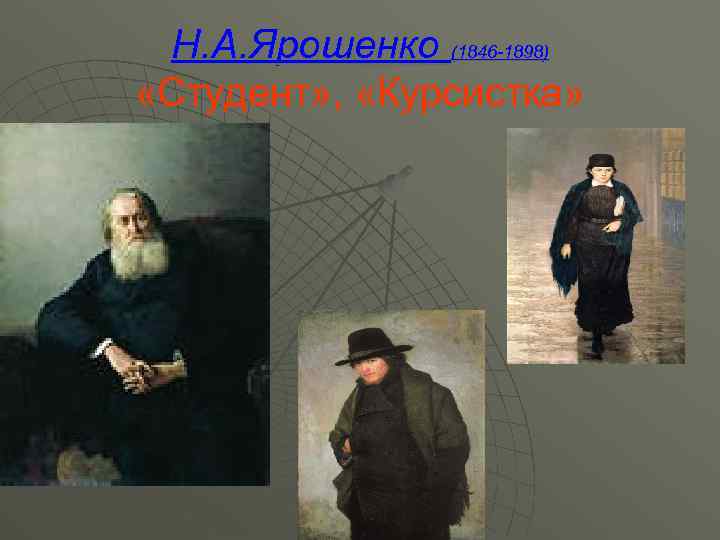 Н. А. Ярошенко (1846 -1898) «Студент» , «Курсистка» 