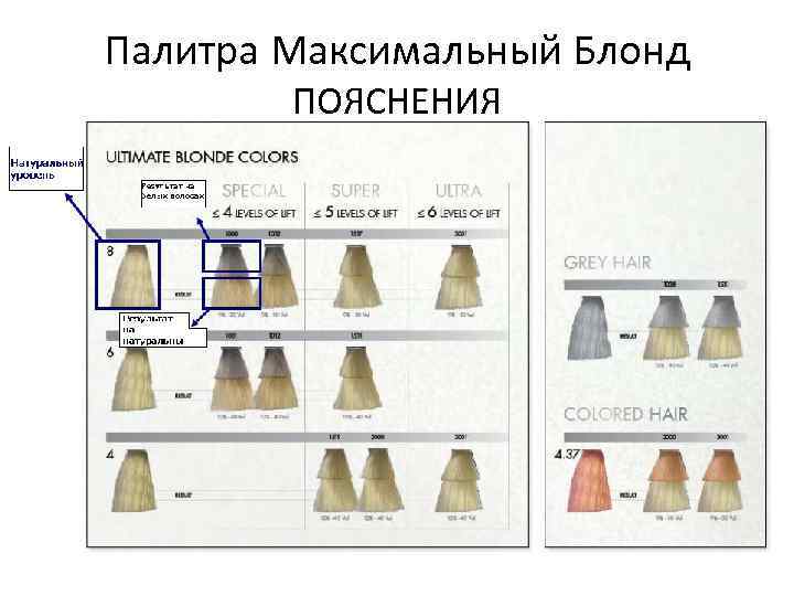 Палитра Максимальный Блонд ПОЯСНЕНИЯ 