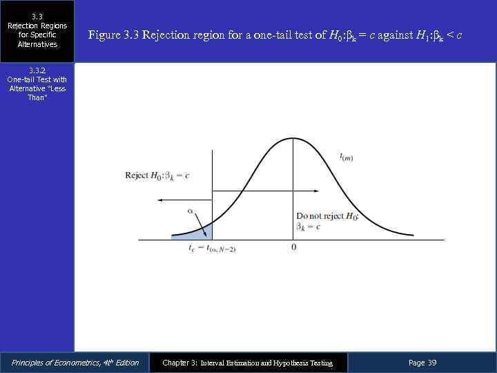 3. 3 Rejection Regions for Specific Alternatives Figure 3. 3 Rejection region for a