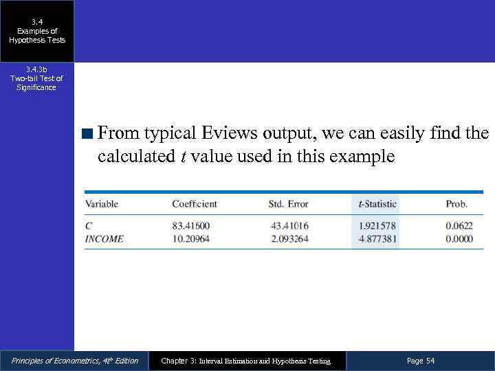 3. 4 Examples of Hypothesis Tests 3. 4. 3 b Two-tail Test of Significance