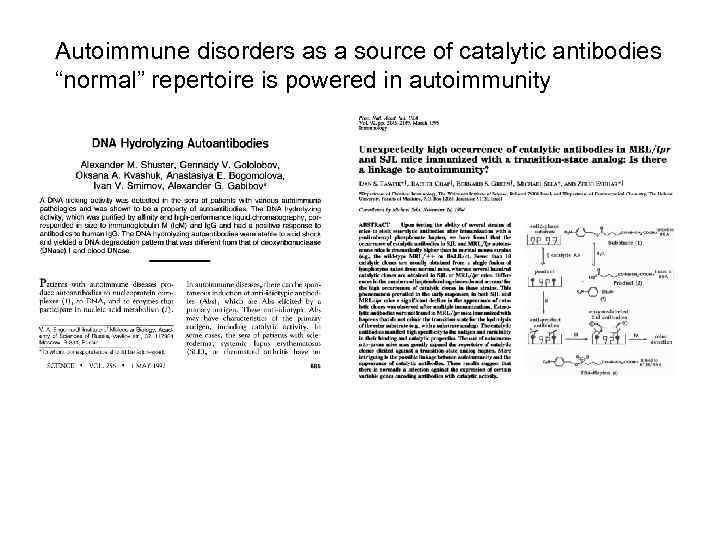 Autoimmune disorders as a source of catalytic antibodies “normal” repertoire is powered in autoimmunity