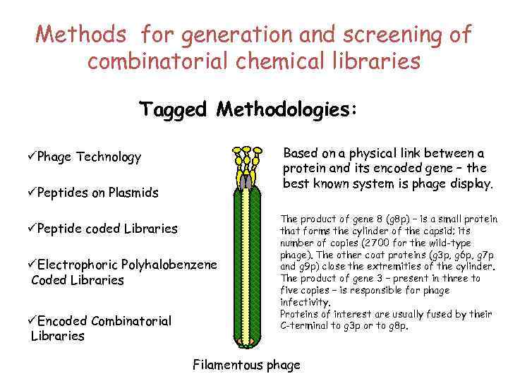 Methods for generation and screening of combinatorial chemical libraries Tagged Methodologies: Based on a