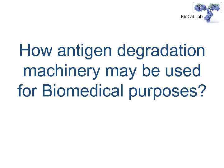 How antigen degradation machinery may be used for Biomedical purposes? 