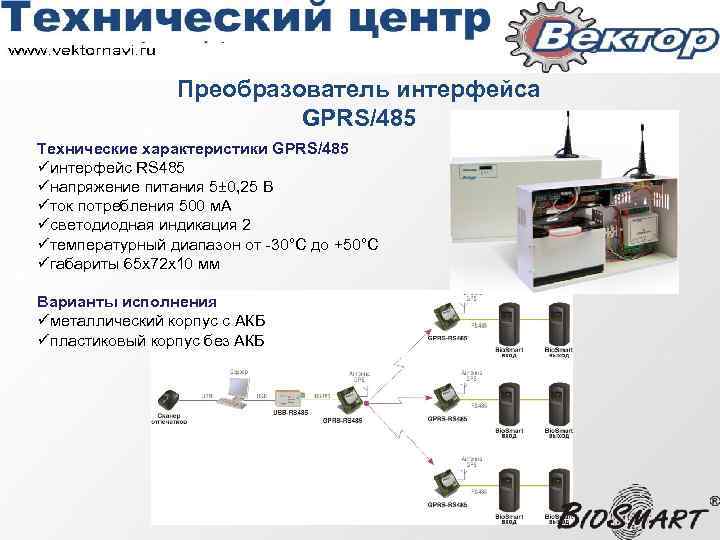 Преобразователь интерфейса GPRS/485 Технические характеристики GPRS/485 üинтерфейс RS 485 üнапряжение питания 5± 0, 25