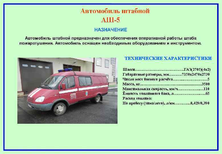 ТЕХНИЧЕСКИЕ ХАРАКТЕРИСТИКИ Шасси………………. ГАЗ(2705)(4 х2) Габаритные размеры, мм………. 7150 х2470 х2730 Число мест боевого