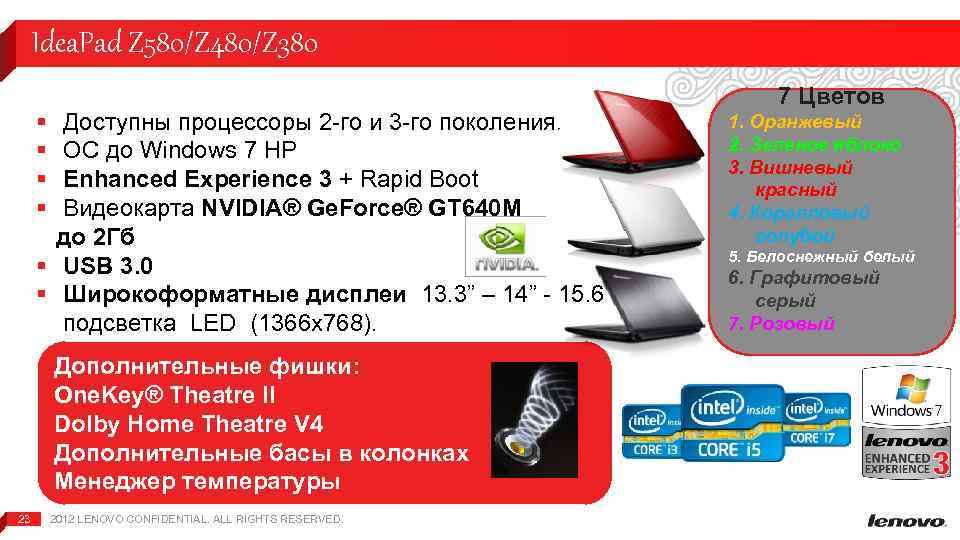 Idea. Pad Z 580/Z 480/Z 380 § § Доступны процессоры 2 -го и 3