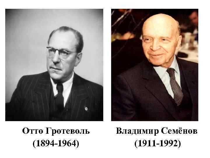 Отто Гротеволь (1894 -1964) Владимир Семёнов (1911 -1992) 