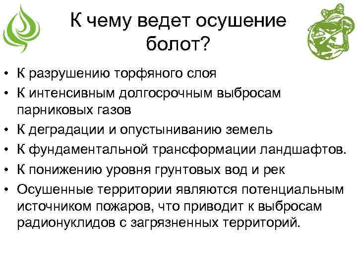 Последствия осушения болот. К чему приводит орошение болот. Негативные последствия тотального сведения болот. Причины осушения болот.