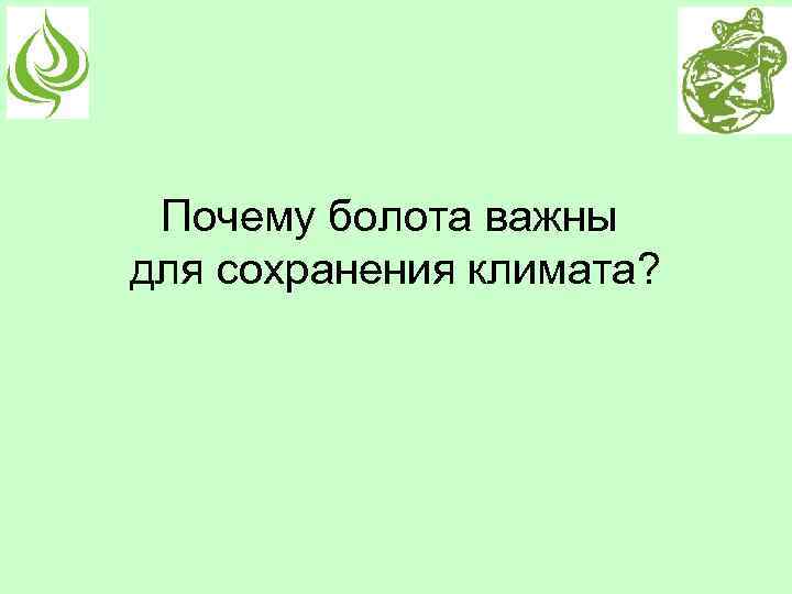 Почему болота важны для сохранения климата? 