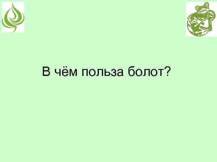 В чём польза болот? 