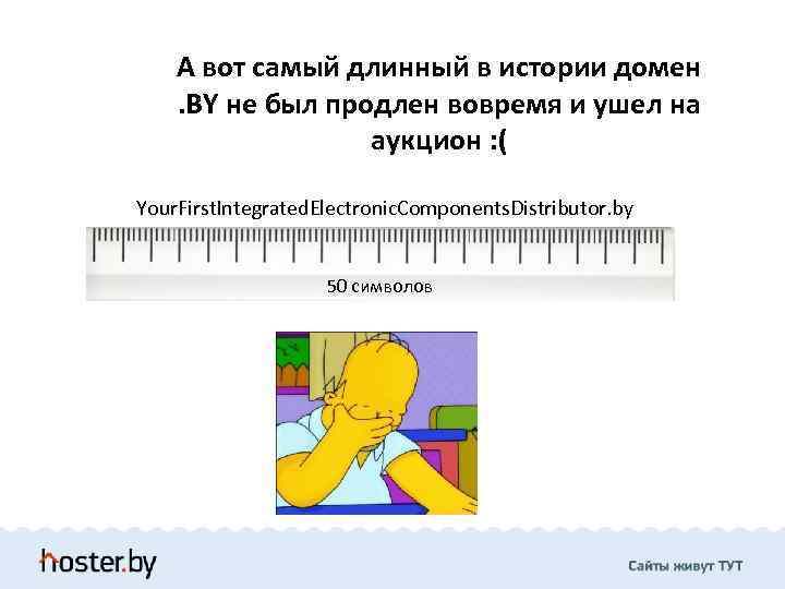 А вот самый длинный в истории домен. BY не был продлен вовремя и ушел