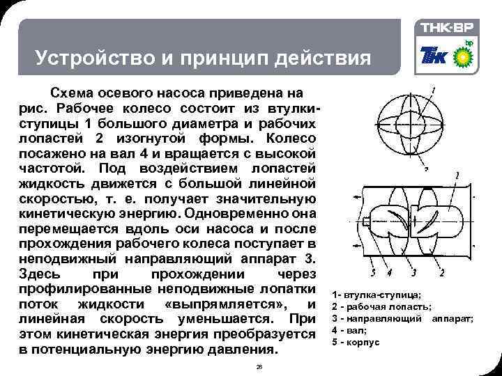 06. 02. 2018 © THK-BP presentation name Устройство и принцип действия Схема осевого насоса