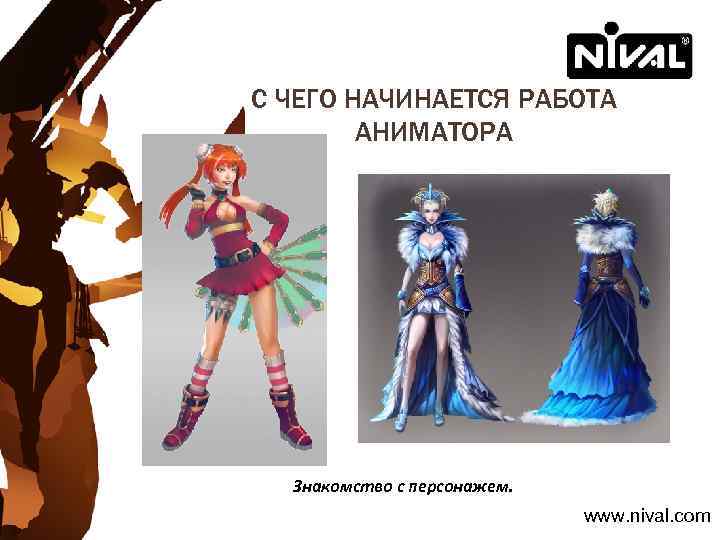 С ЧЕГО НАЧИНАЕТСЯ РАБОТА АНИМАТОРА Знакомство с персонажем. www. nival. com 