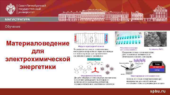 Обучение Профили Материаловедение для электрохимической энергетики 