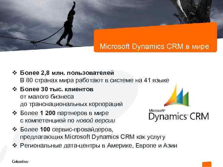 Microsoft Dynamics CRM в мире v Более 2, 8 млн. пользователей В 80 странах