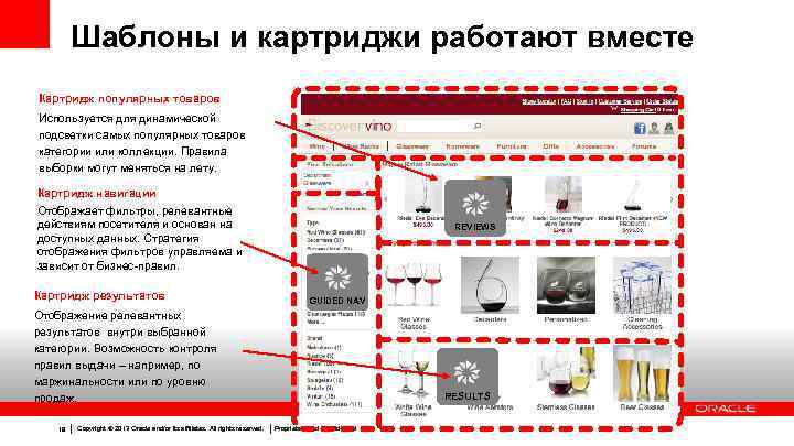 Шаблоны и картриджи работают вместе Картридж популярных товаров Используется для динамической подсветки самых популярных