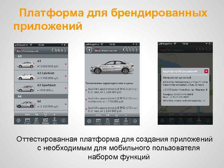 Платформа для брендированных приложений Оттестированная платформа для создания приложений с необходимым для мобильного пользователя