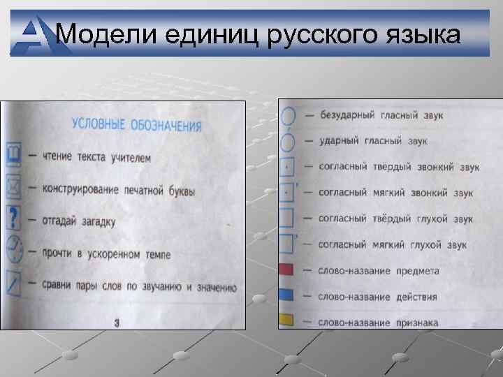 Модели единиц русского языка 