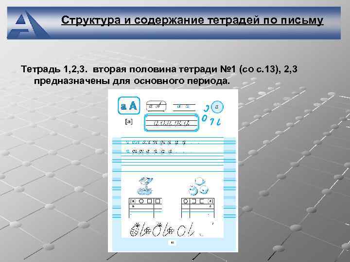 Структура и содержание тетрадей по письму Тетрадь 1, 2, 3. вторая половина тетради №