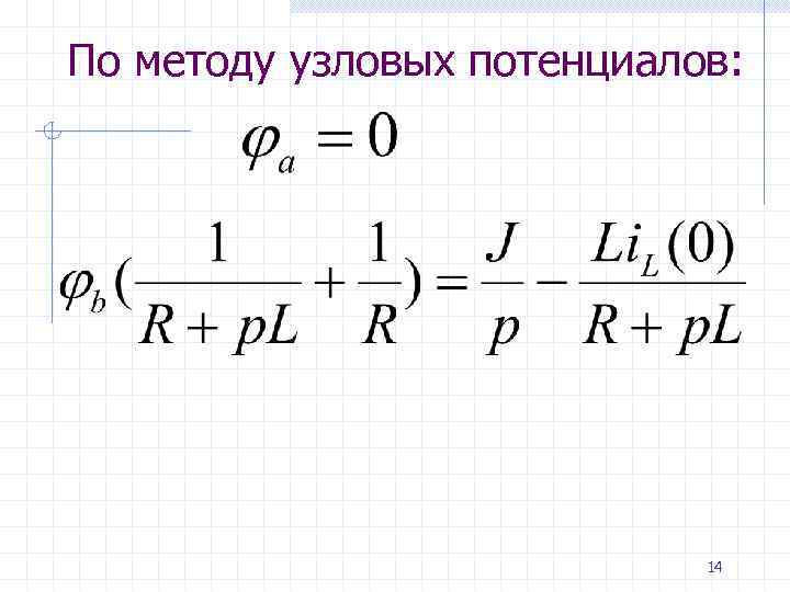 По методу узловых потенциалов: 14 