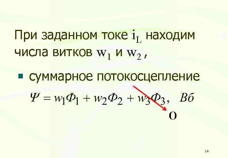 При заданном токе i. L находим числа витков w 1 и w 2 ,