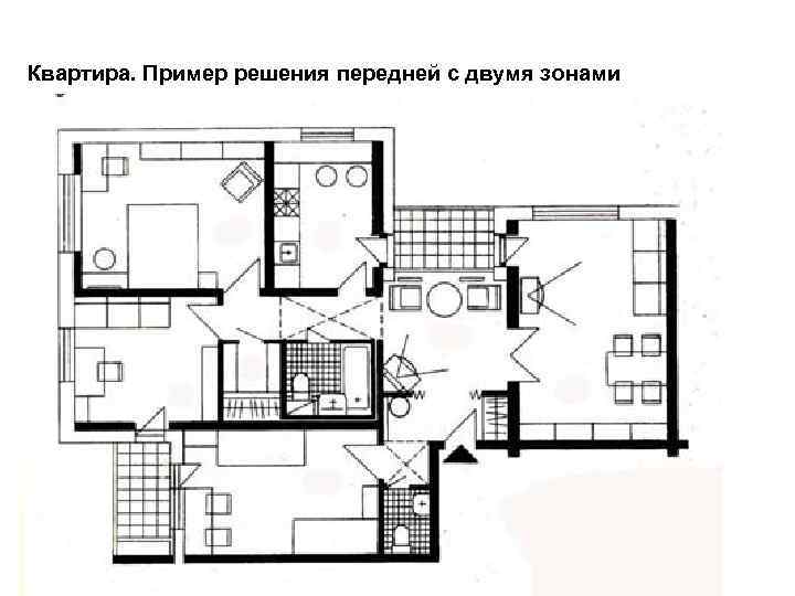 Квартира. Пример решения передней с двумя зонами 