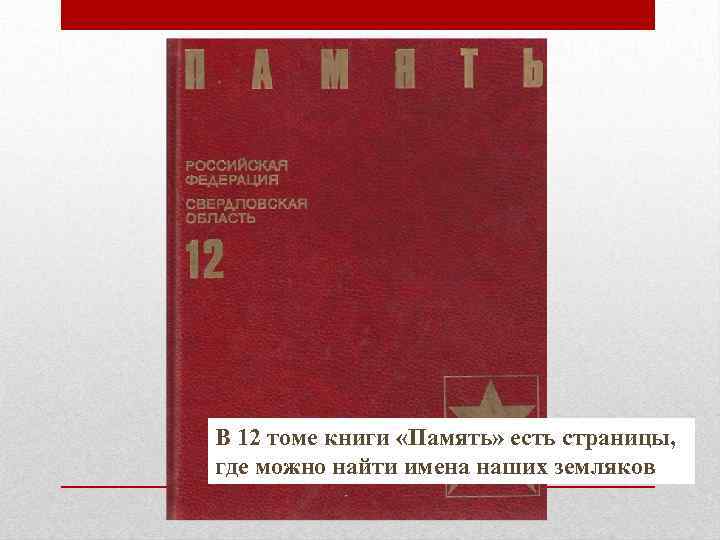 В 12 томе книги «Память» есть страницы, где можно найти имена наших земляков 