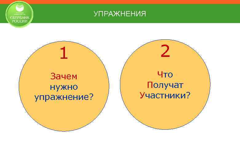 УПРАЖНЕНИЯ 1 2 Зачем нужно упражнение? Что Получат Участники? 