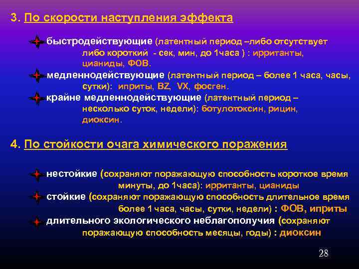 3. По скорости наступления эффекта быстродействующие (латентный период –либо отсутствует либо короткий - сек,