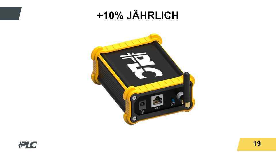 Titeltext +10% JÄHRLICH 19 