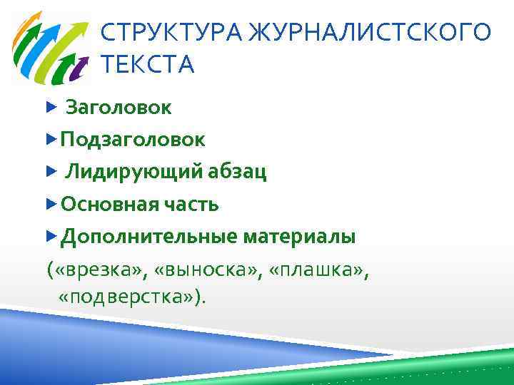 Структура журналистского текста