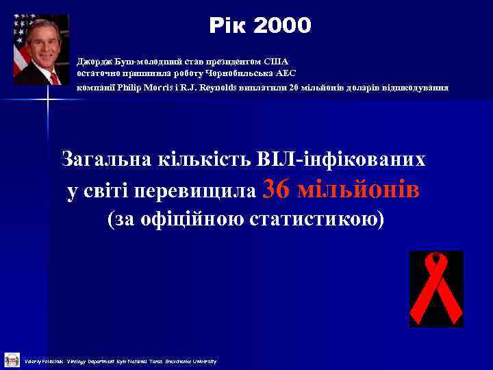  Рік 2000 Джордж Буш-молодший став президентом США остаточно припинила роботу Чорнобильська АЕС компанії