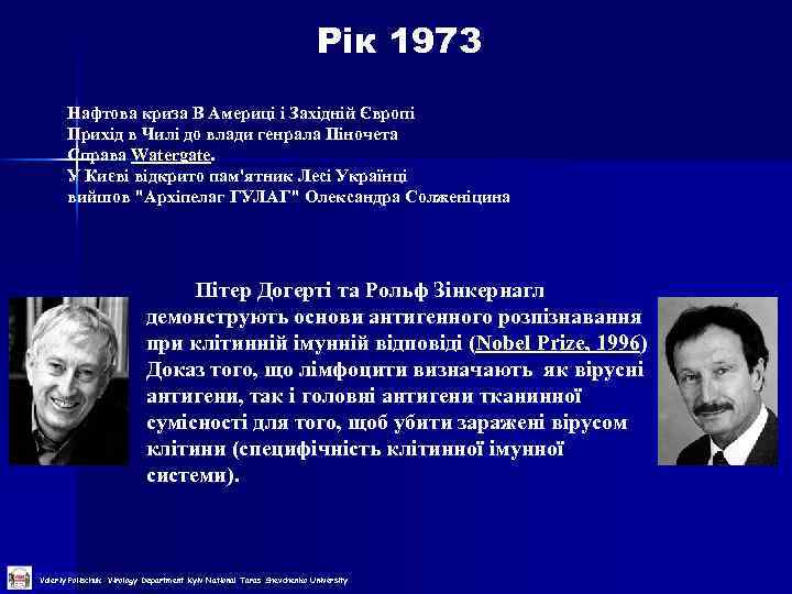  Рік 1973 Нафтова криза В Америці і Західній Європі Прихід в Чилі до