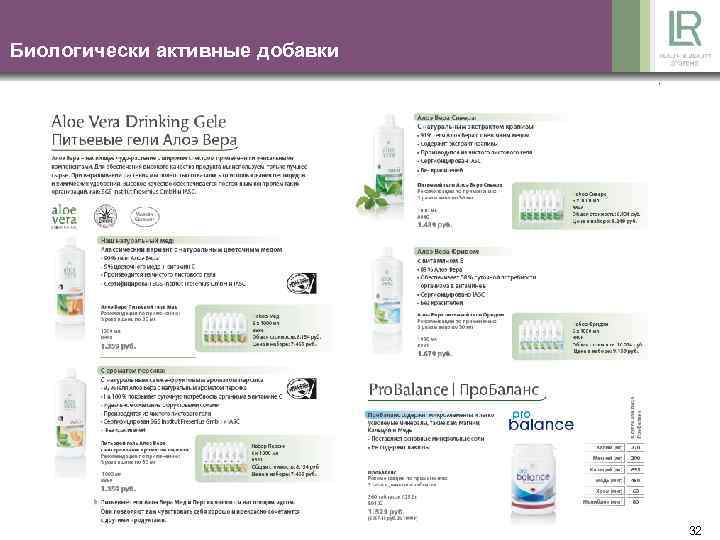 Биологически активные добавки 32 