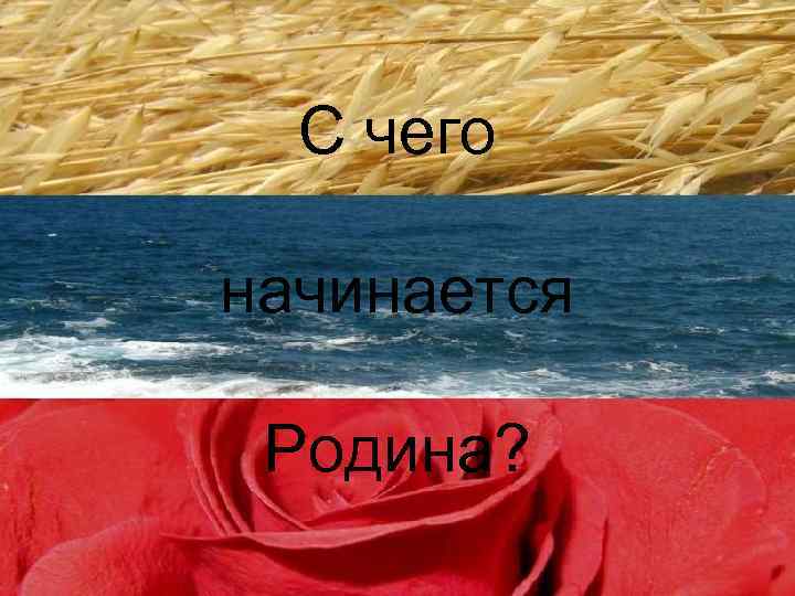 С чего начинается Родина? 