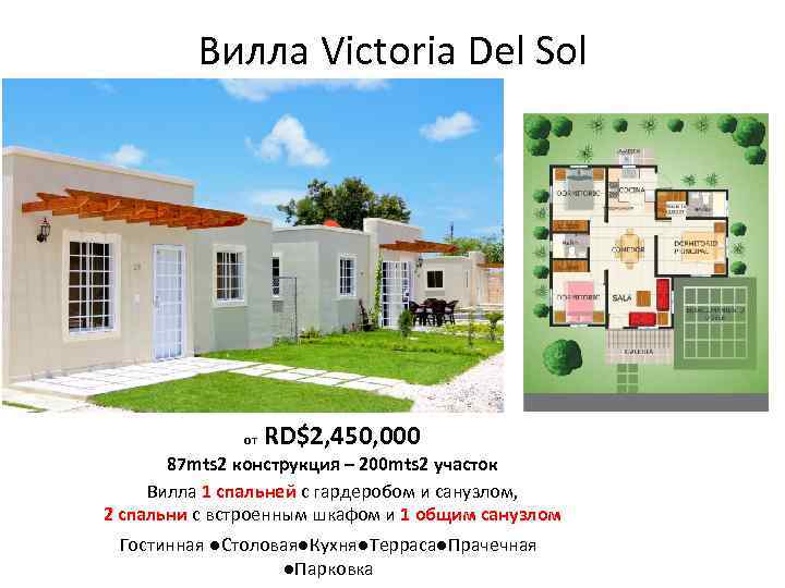 Вилла Victoria Del Sol от RD$2, 450, 000 87 mts 2 конструкция – 200