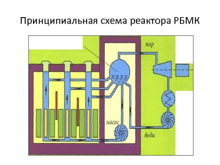 Принципиальная схема реактора РБМК 