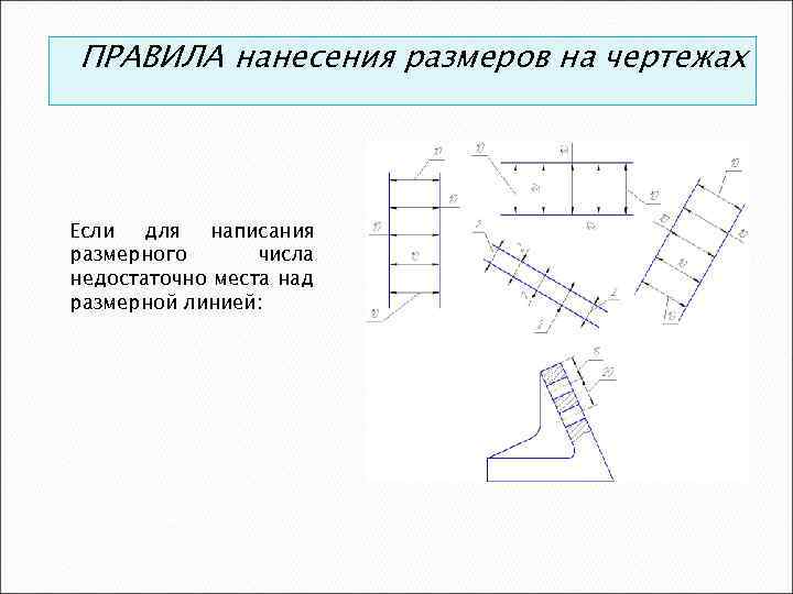 Размеры чисел на чертеже