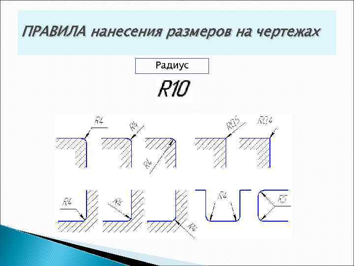 Как наносить радиус на чертеже