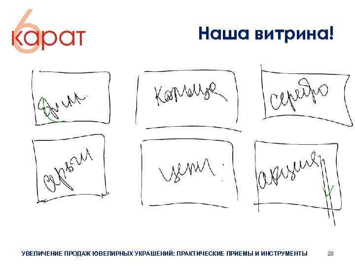 Наша витрина! УВЕЛИЧЕНИЕ ПРОДАЖ ЮВЕЛИРНЫХ УКРАШЕНИЙ: ПРАКТИЧЕСКИЕ ПРИЕМЫ И ИНСТРУМЕНТЫ 28 