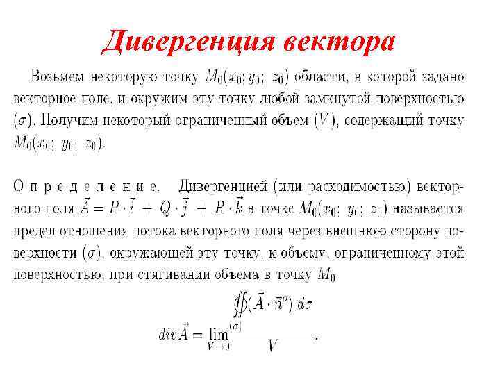 Дивергенция вектора 
