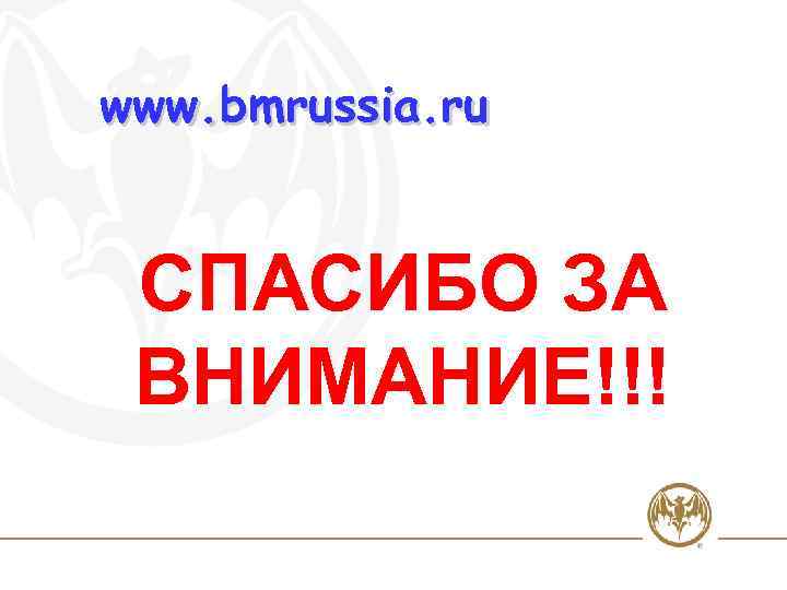 www. bmrussia. ru СПАСИБО ЗА ВНИМАНИЕ!!! 