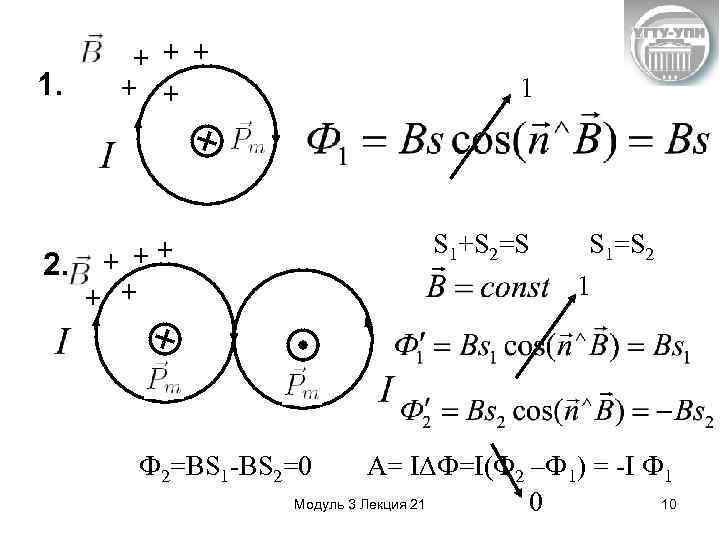 1. + + + 1 S 1+S 2=S + ++ 2. + + Ф