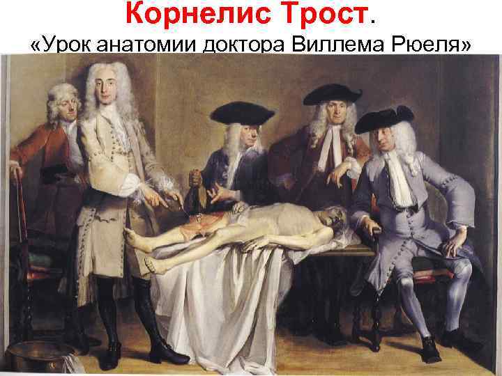 Корнелис Трост. «Урок анатомии доктора Виллема Рюеля» 