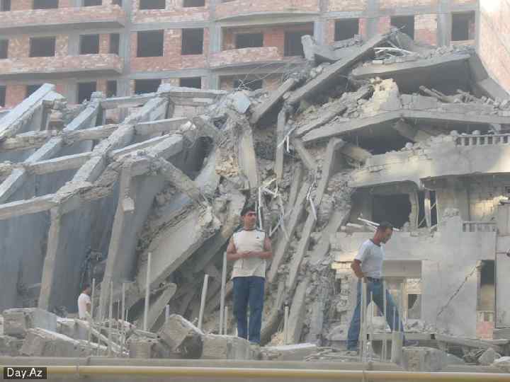 27. 08. 2007. Баку. Обрушение каркаса строящегося жилого дома 